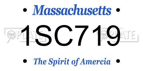 1SC719 Massachusetts License Plate
