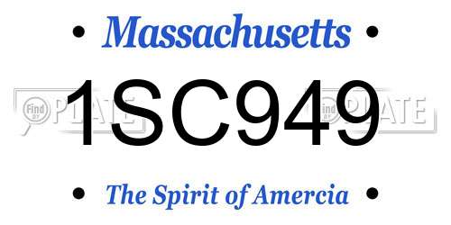 1SC949 Massachusetts License Plate