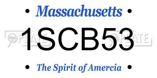 1SCB53 Massachusetts License Plate