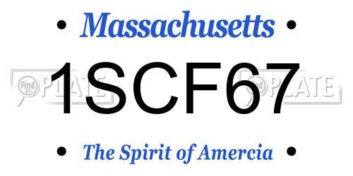 1SCF67 Massachusetts License Plate