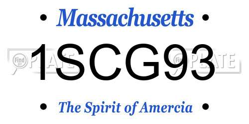 1SCG93 Massachusetts License Plate