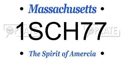 1SCH77 Massachusetts License Plate