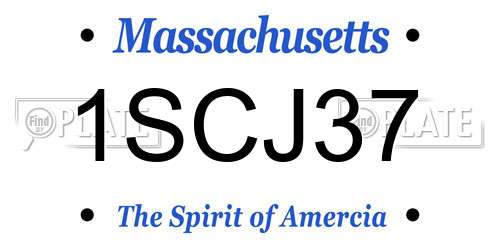 1SCJ37 Massachusetts License Plate