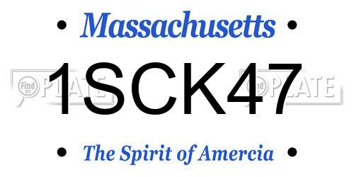 1SCK47 Massachusetts License Plate