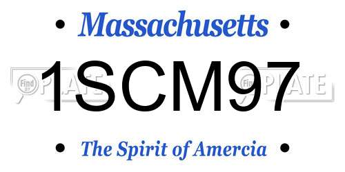 1SCM97 Massachusetts License Plate