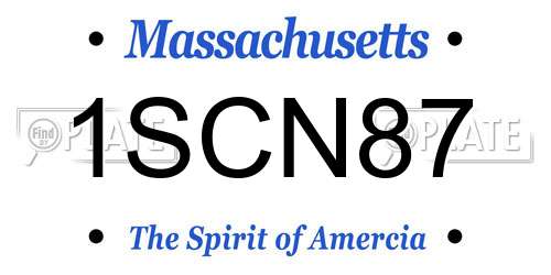 1SCN87 Massachusetts License Plate