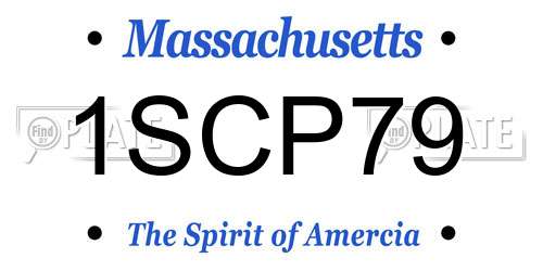 1SCP79 Massachusetts License Plate