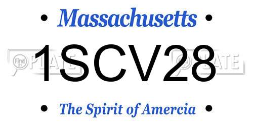 1SCV28 Massachusetts License Plate
