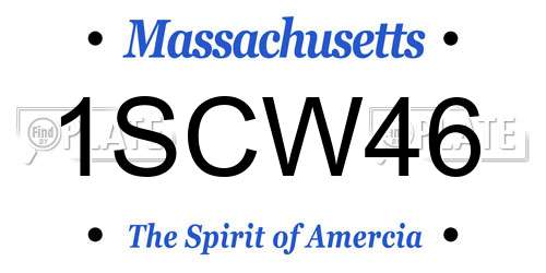 1SCW46 Massachusetts License Plate