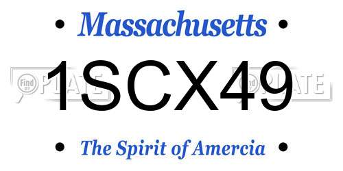 1SCX49 Massachusetts License Plate