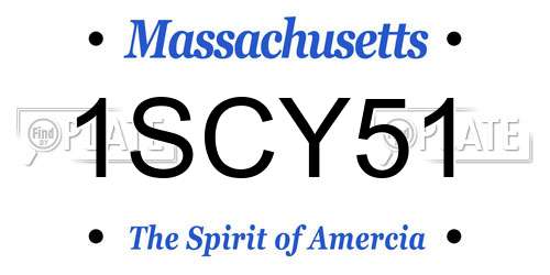 1SCY51 Massachusetts License Plate