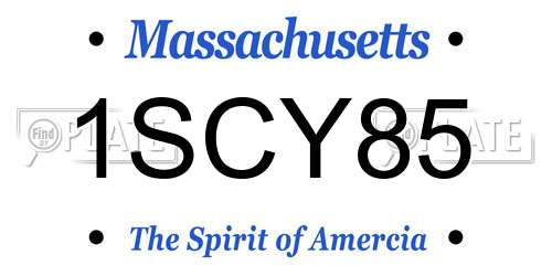 1SCY85 Massachusetts License Plate