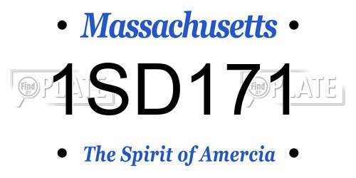 1SD171 Massachusetts License Plate