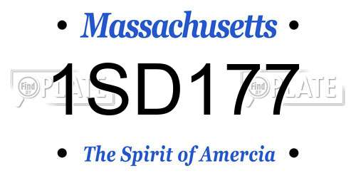 1SD177 Massachusetts License Plate
