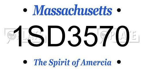 1SD3570 Massachusetts License Plate