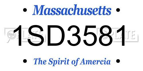 1SD3581 Massachusetts License Plate