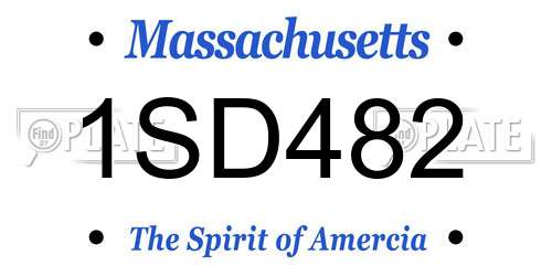 1SD482 Massachusetts License Plate