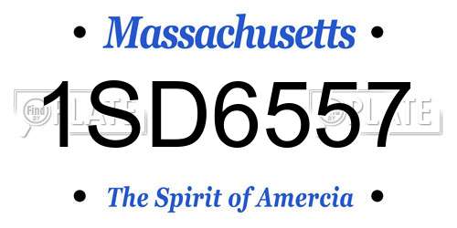 1SD6557 Massachusetts License Plate