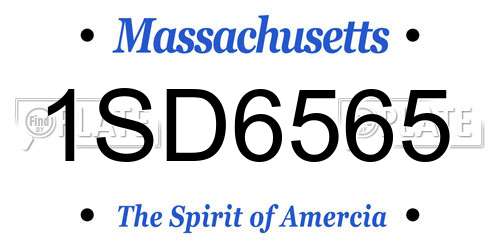 1SD6565 Massachusetts License Plate