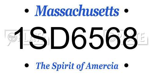 1SD6568 Massachusetts License Plate
