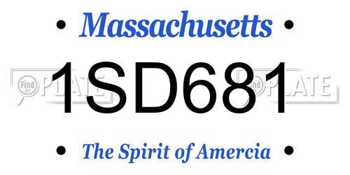 1SD681 Massachusetts License Plate