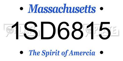 1SD6815 Massachusetts License Plate