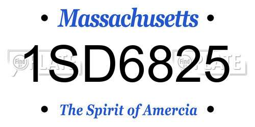 1SD6825 Massachusetts License Plate