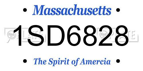 1SD6828 Massachusetts License Plate