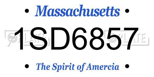 1SD6857 Massachusetts License Plate