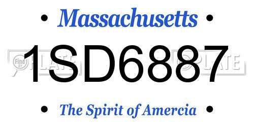 1SD6887 Massachusetts License Plate