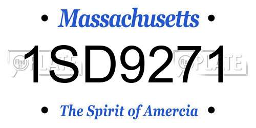 1SD9271 Massachusetts License Plate