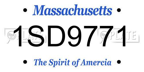 1SD9771 Massachusetts License Plate