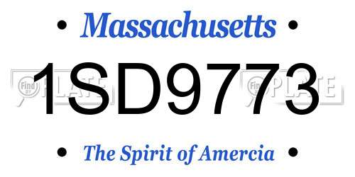 1SD9773 Massachusetts License Plate