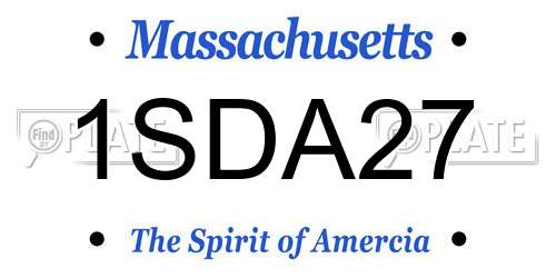 1SDA27 Massachusetts License Plate