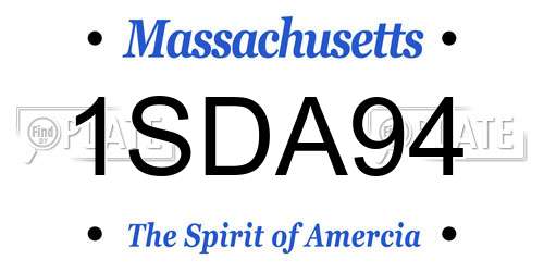 1SDA94 Massachusetts License Plate