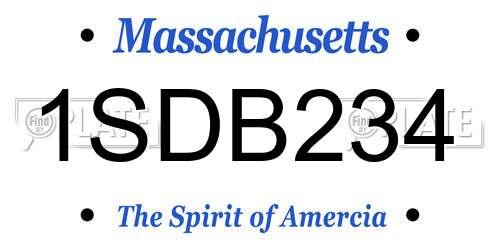 1SDB234 Massachusetts License Plate