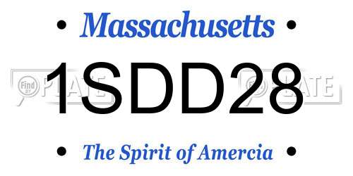 1SDD28 Massachusetts License Plate