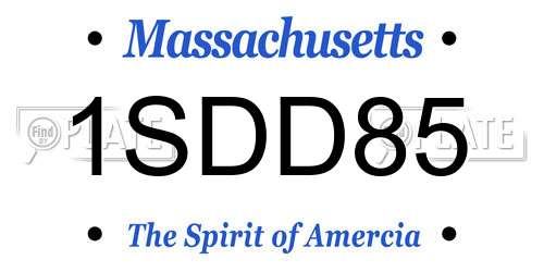 1SDD85 Massachusetts License Plate