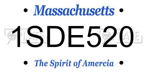 1SDE520 Massachusetts License Plate