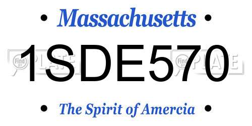 1SDE570 Massachusetts License Plate