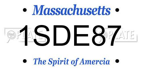 1SDE87 Massachusetts License Plate