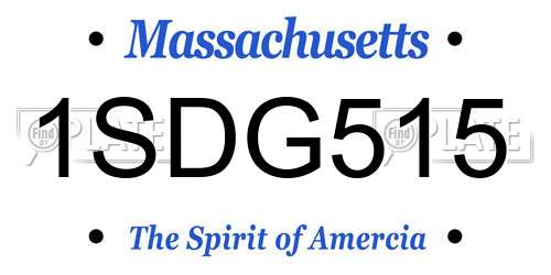 1SDG515 Massachusetts License Plate