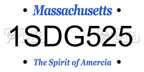 1SDG525 Massachusetts License Plate