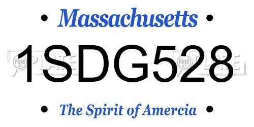 1SDG528 Massachusetts License Plate