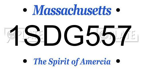 1SDG557 Massachusetts License Plate