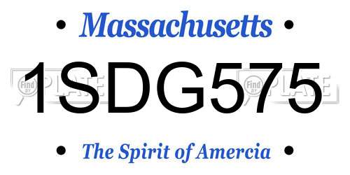 1SDG575 Massachusetts License Plate