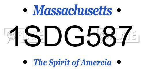 1SDG587 Massachusetts License Plate