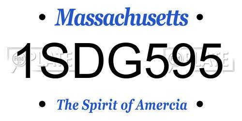 1SDG595 Massachusetts License Plate