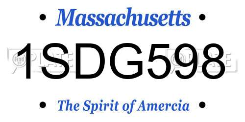 1SDG598 Massachusetts License Plate