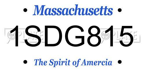 1SDG815 Massachusetts License Plate